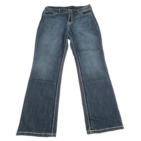 Nine West Jeans Embellished Bling Pockets Bootcut Women's Size 12 - Picture 1 of 16